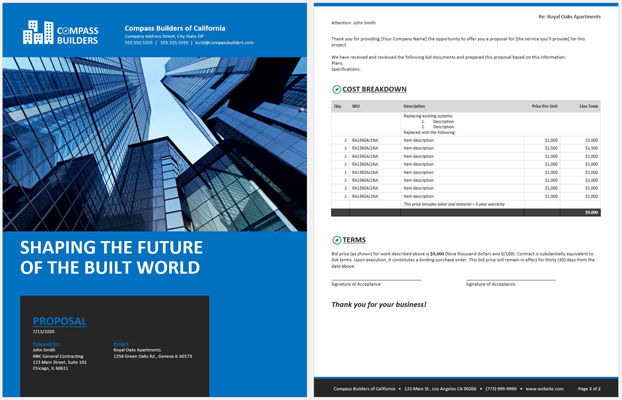 2-page-Construction-Proposal-Template-Cover-Intro-Cost-Terms-Signatures-V6