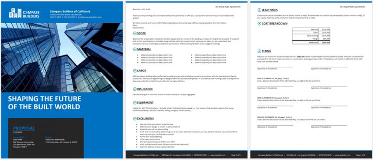 Construction Proposal Template Free Download - iDeal Sales CRM for ...