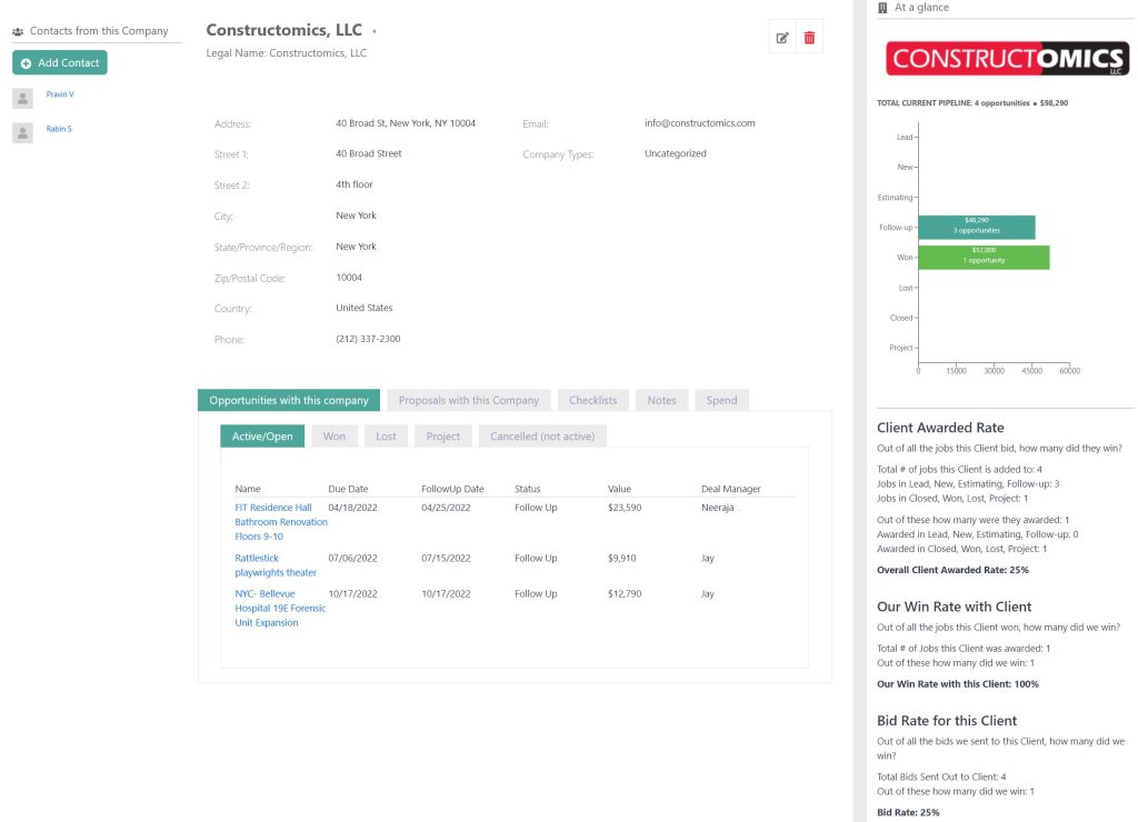 Customer and Contact Management - iDeal CRM Feature