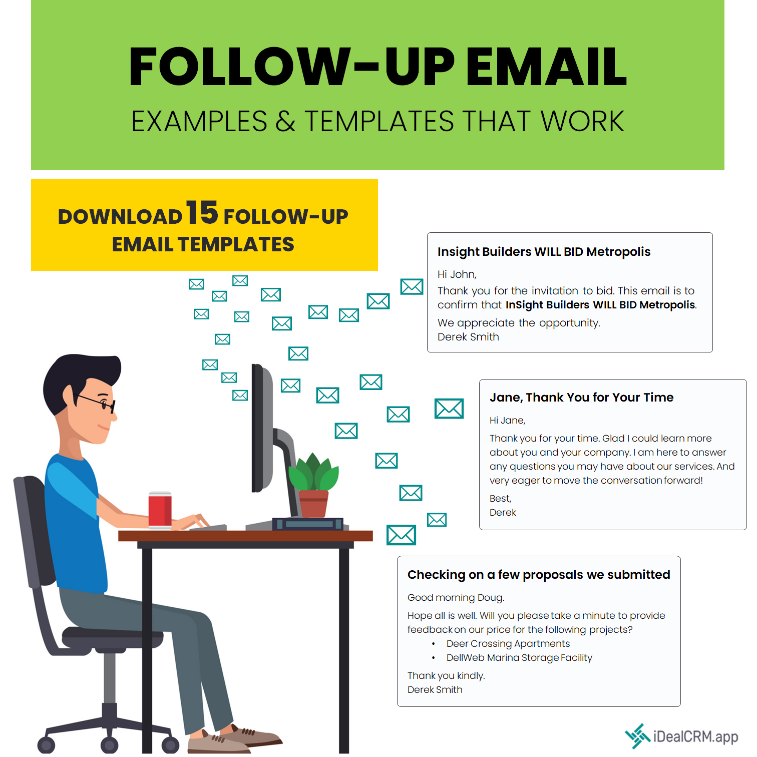 Follow Up Email For Sales Best Templates And Follow Up Email Examples IDeal Sales CRM For