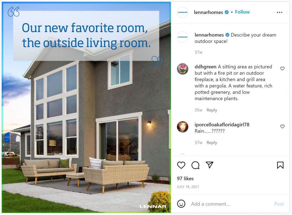 Instagram Example 3 - Social Media Post Ideas for Builders