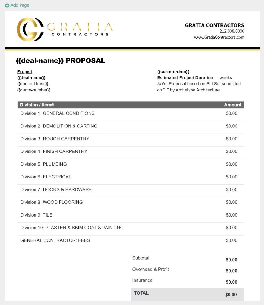 New Cost Table Format for HTML Proposals - Release Notes September 2022