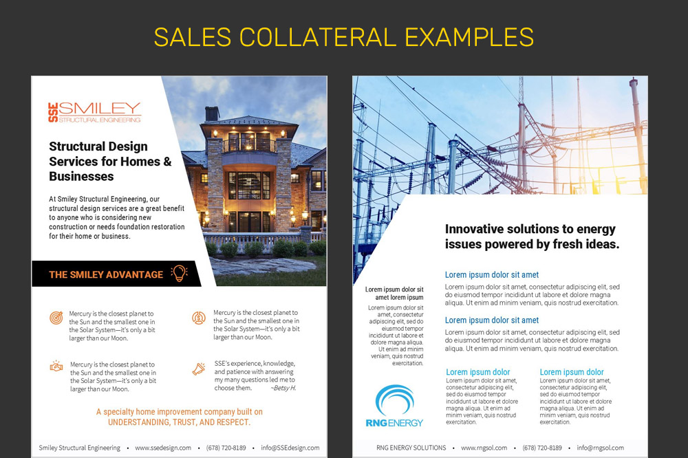 Sales Collateral Examples to Win New Clients and Projects