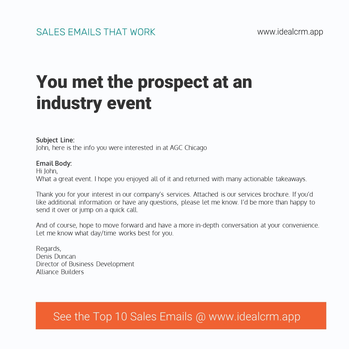 Sales Email Template Best Examples IDeal Sales CRM For Construction